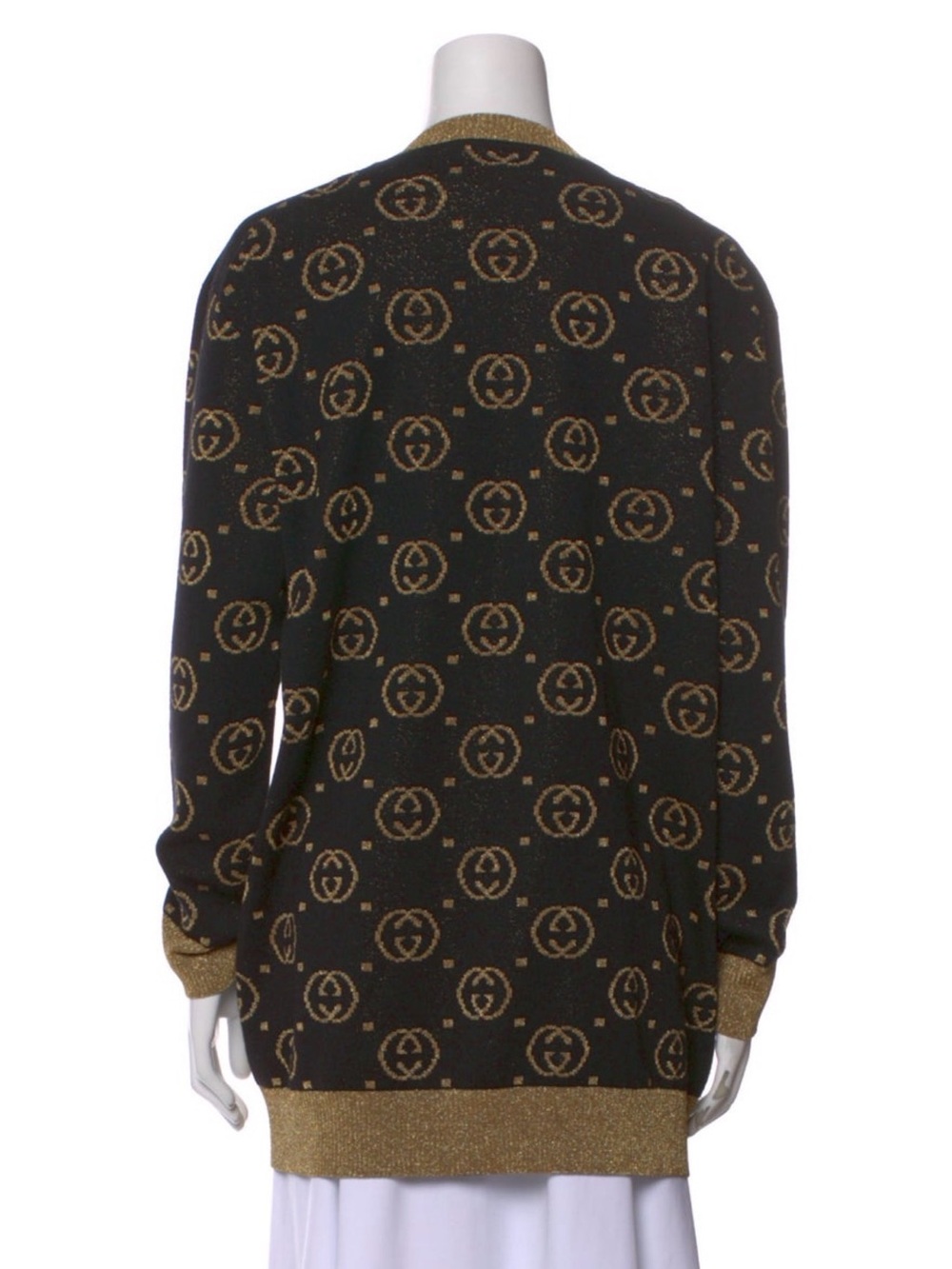 Gucci Black and Gold Logo Knit Cardigan - Picture 4 of 4